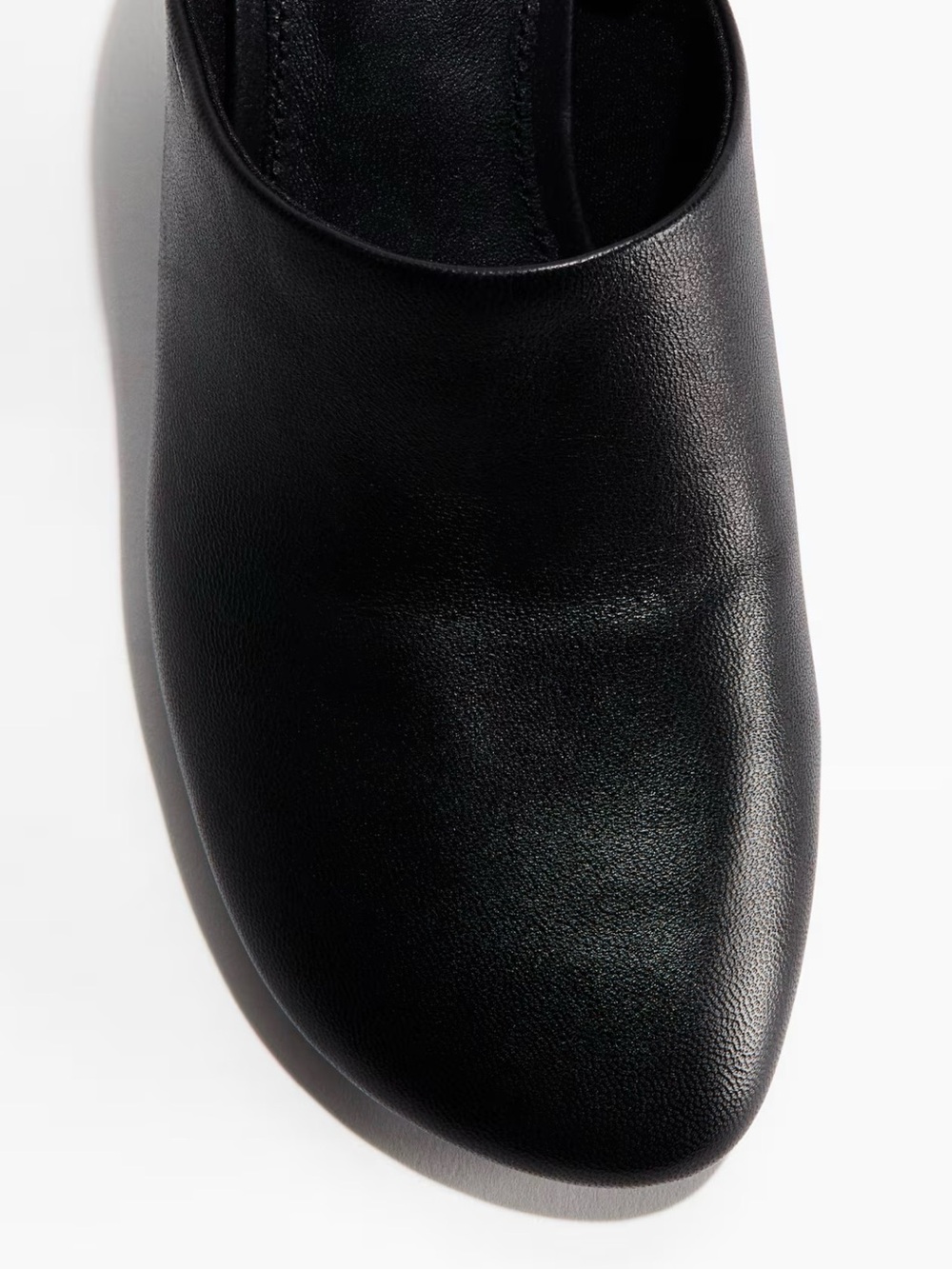 H&M Black Leather Kitten Heel Mule - Picture 3 of 6